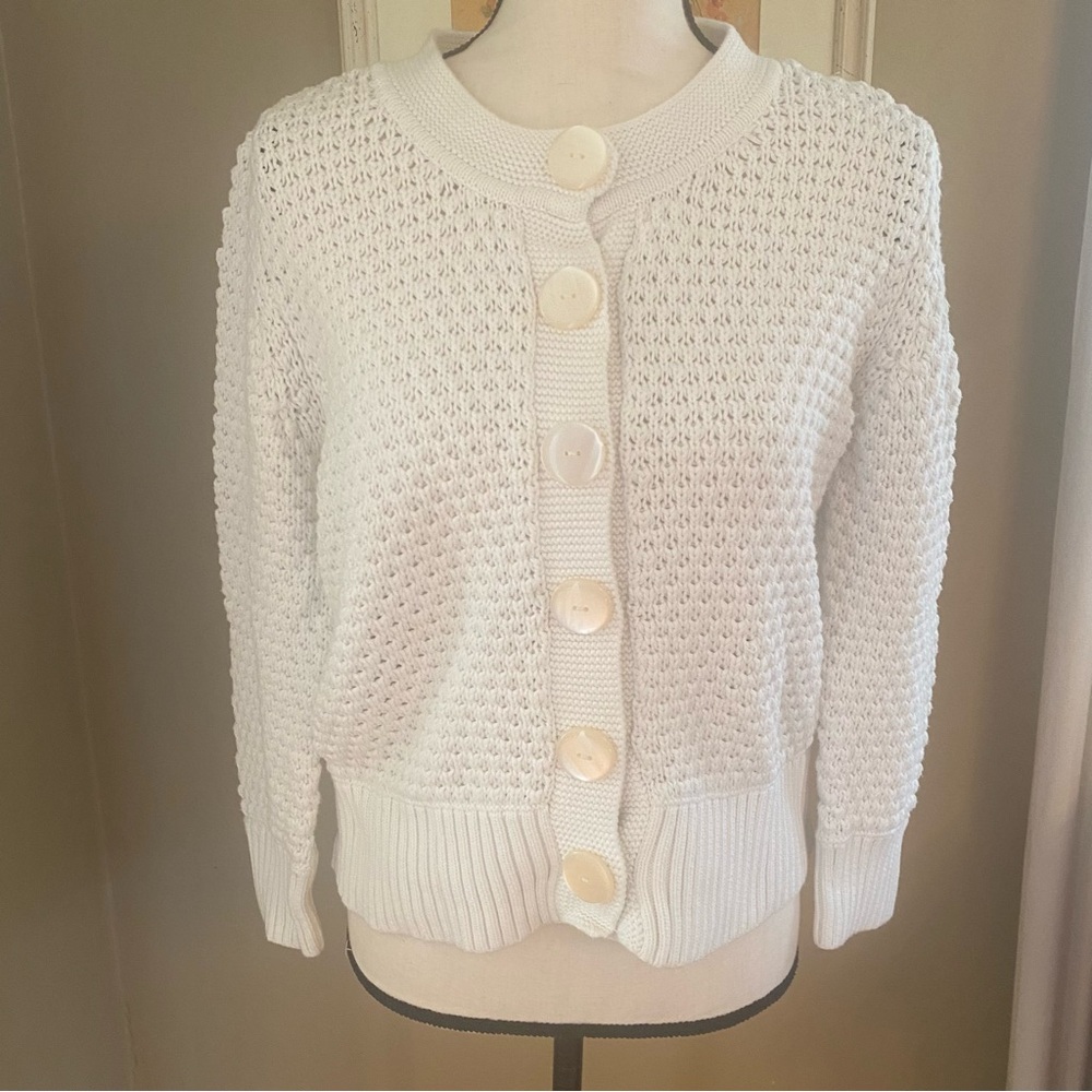 Tommy Hilfiger Off White Knit Cardigan Large Buttons Size XL